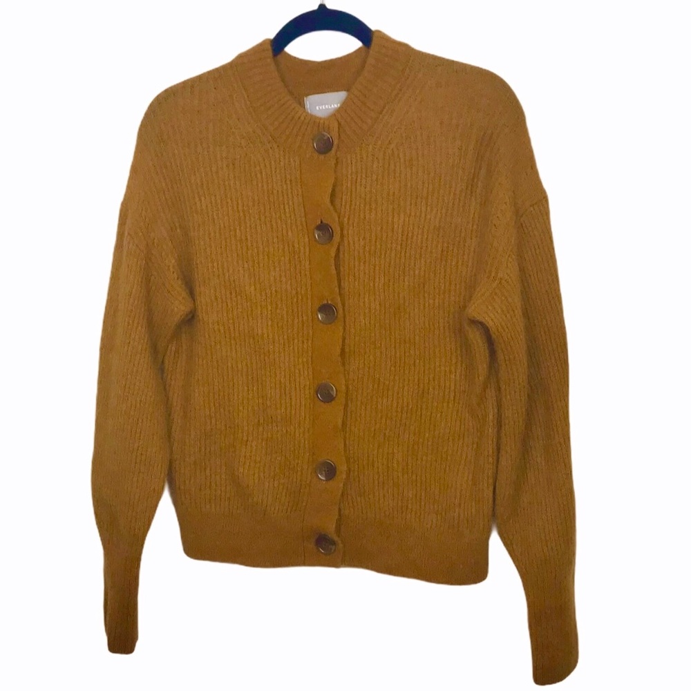 Everlane Mustard Cardigan Sweater